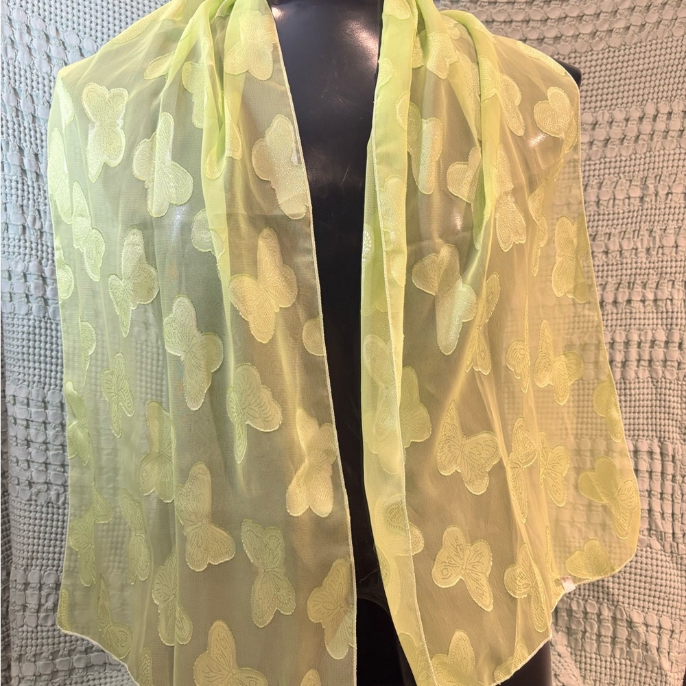 Elegant green Butterfly Scarf